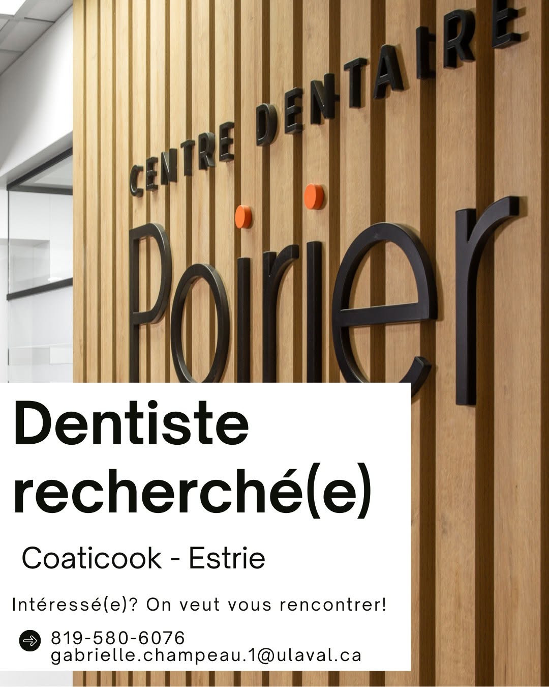 Dentiste recherché(e) – Coaticook (Estrie)