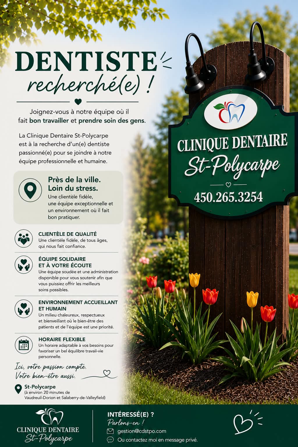 Dentiste au % - Saint-Polycarpe (20 minutes de Vaudreuil et de Valleyfield)