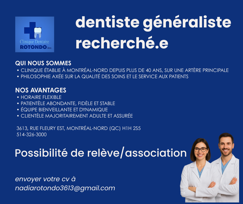 Dentiste généraliste - Montréal-Nord